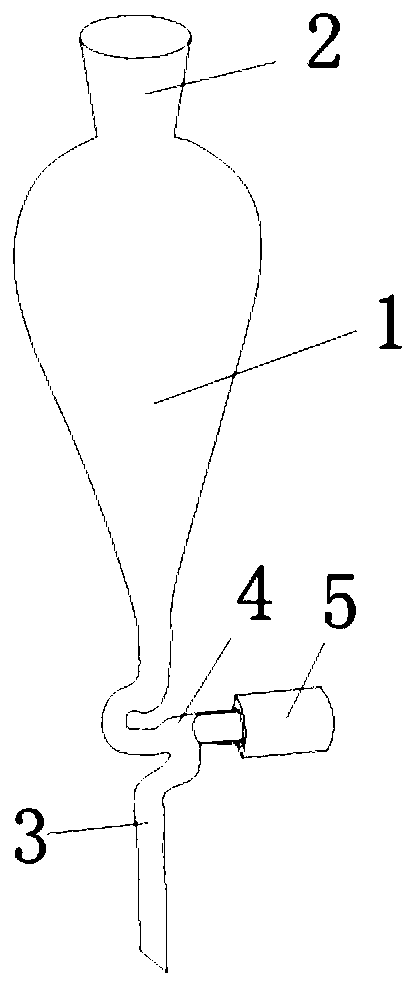 Novel pear-shaped separating funnel and cleaning device thereof