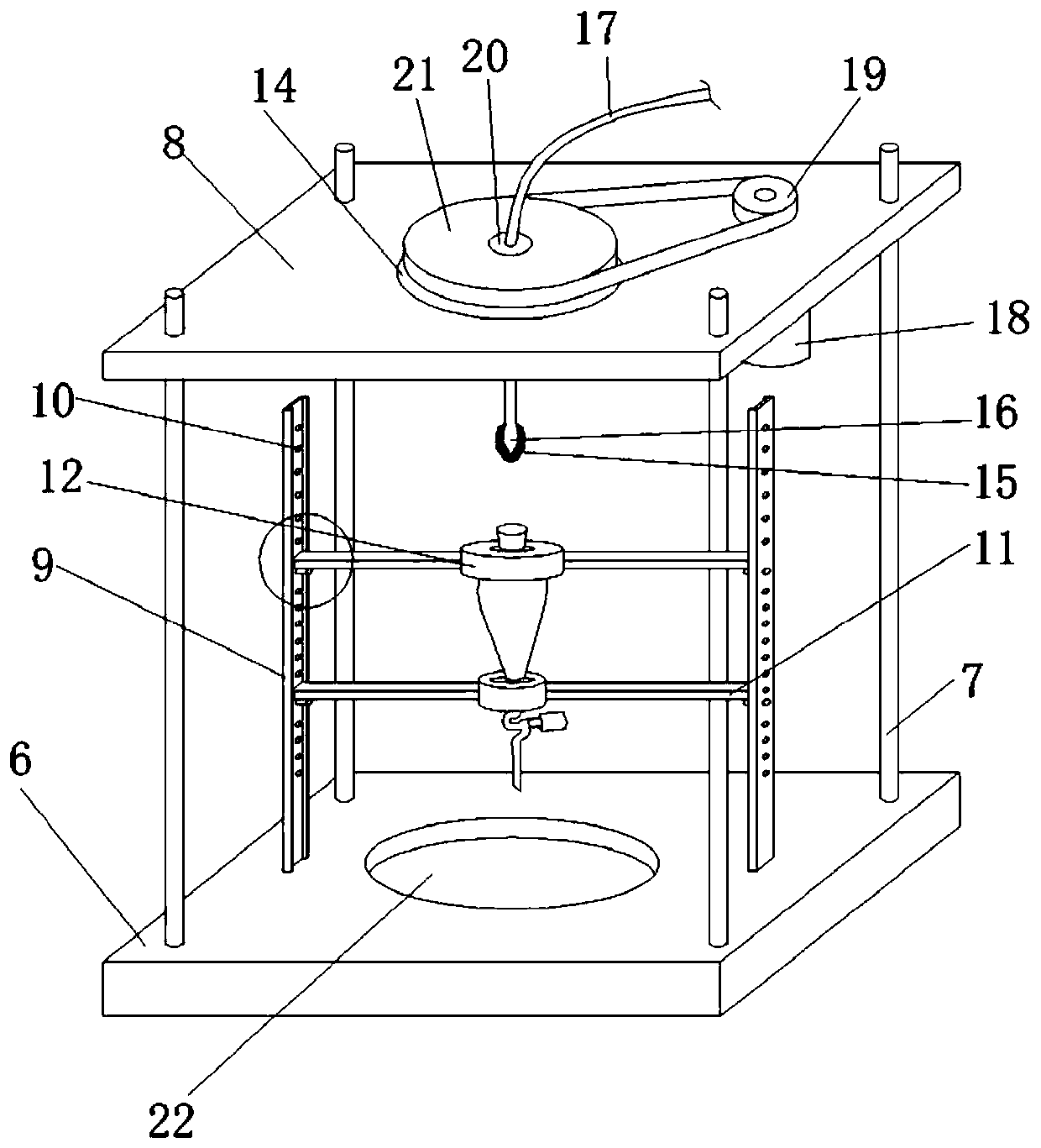 Novel pear-shaped separating funnel and cleaning device thereof