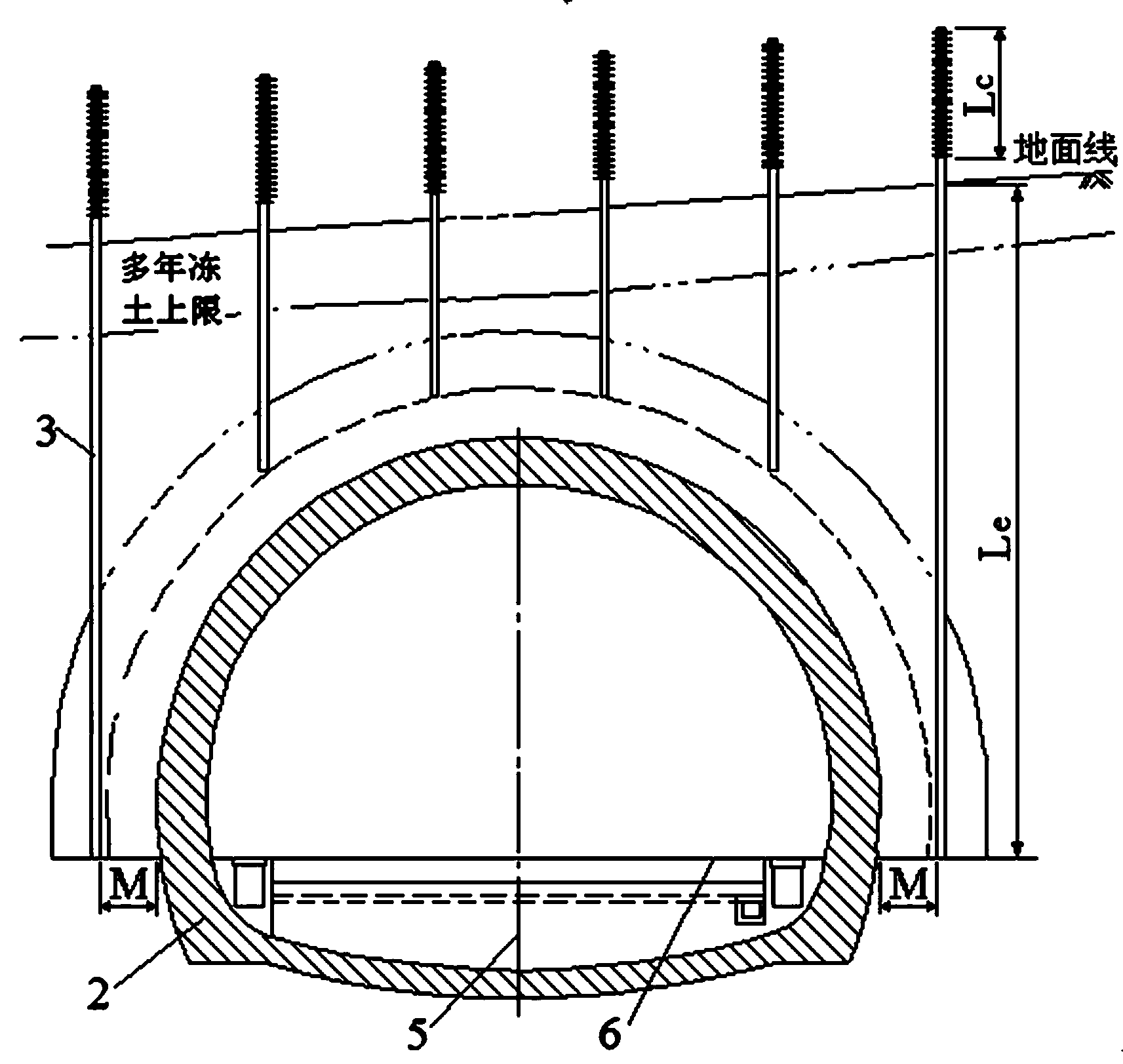 Method for conducting active thermal protection on tunnel shallow buried section in permafrost region using hot bar cluster