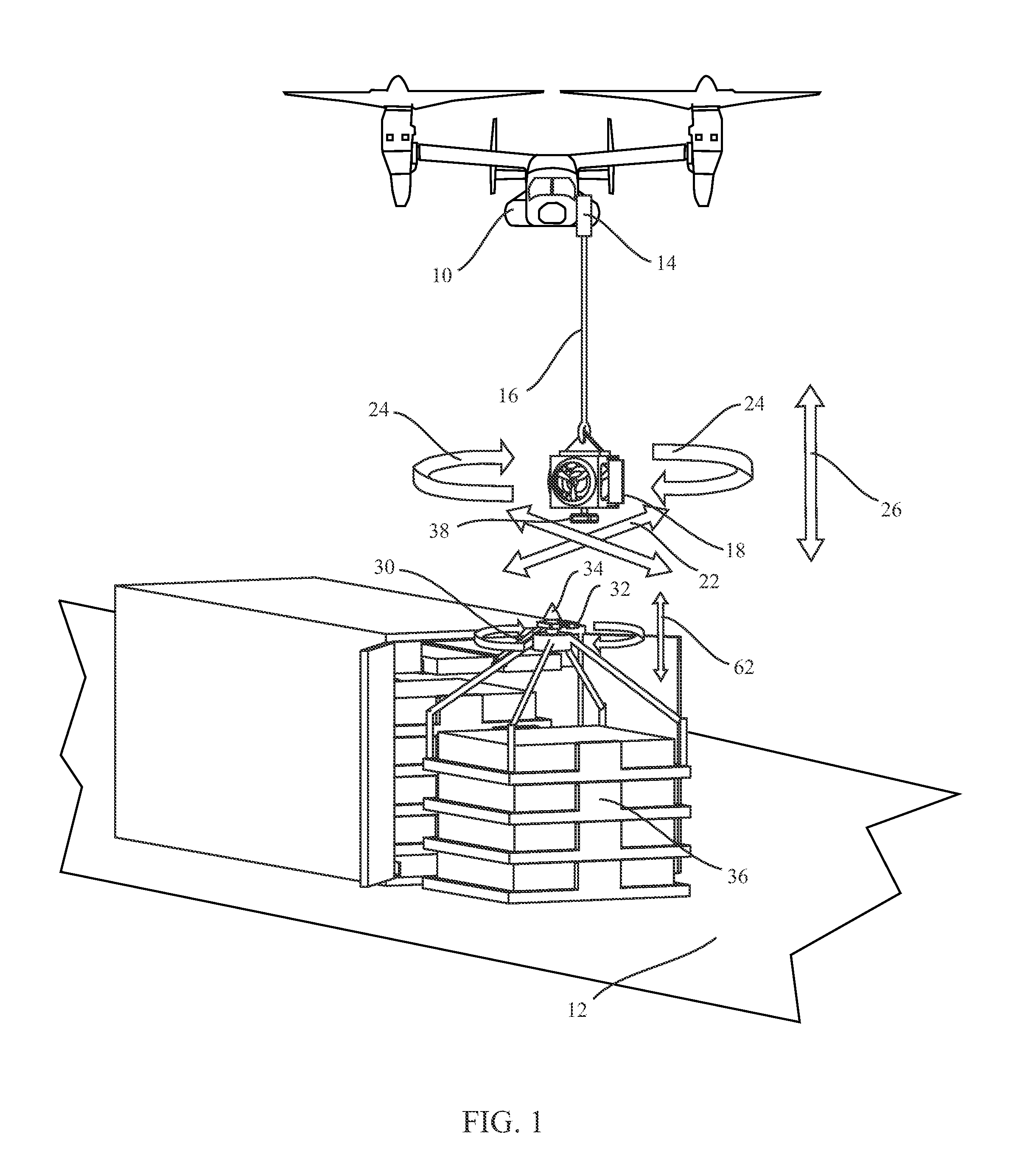 Maneuvering autonomous rotorcraft cargo attachment system with motion compensation