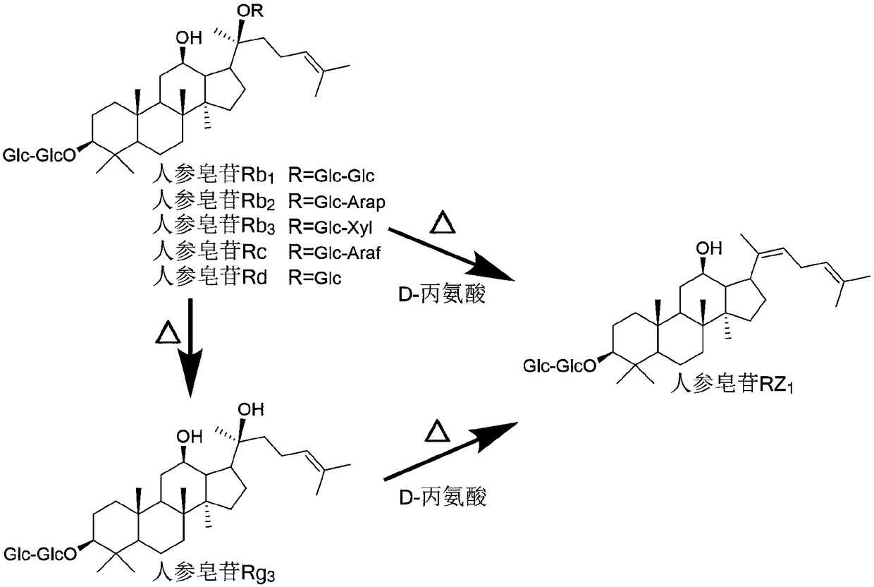 A method for preparing ginsenoside rz1 based on biogenic degradation pathway