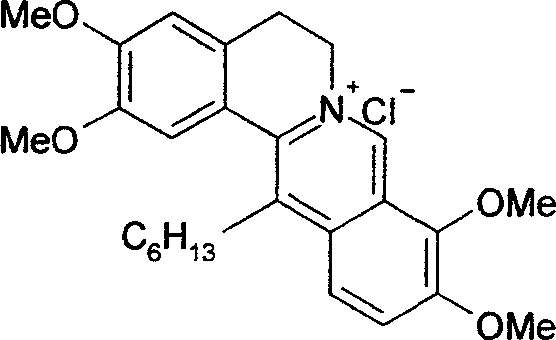 Use of chloride 13-hexyl berberine and chloride 13-hexyl palmatine in preparation of medicine for treating skin mucosa herpes viral infection