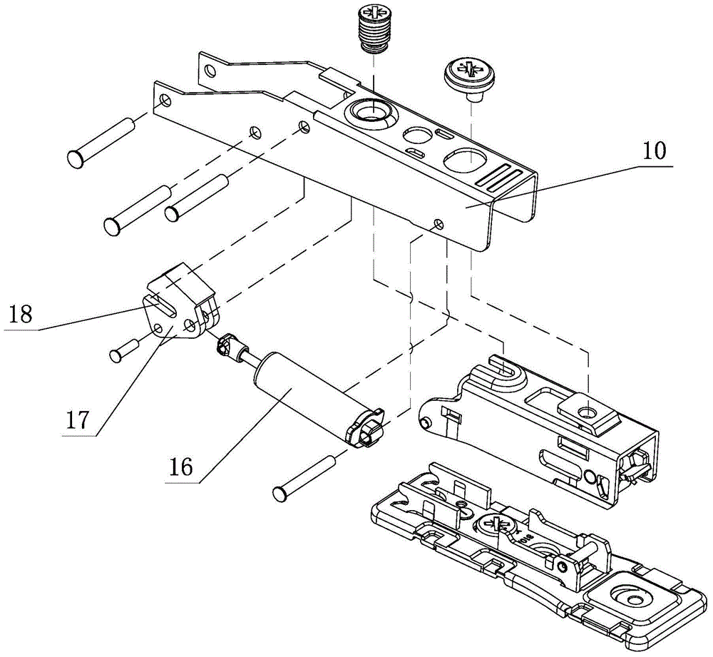 Damping and hovering structure of furniture tilt-up door