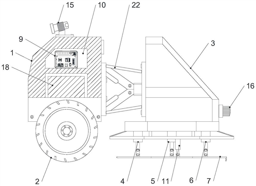 Concrete ground trowelling robot