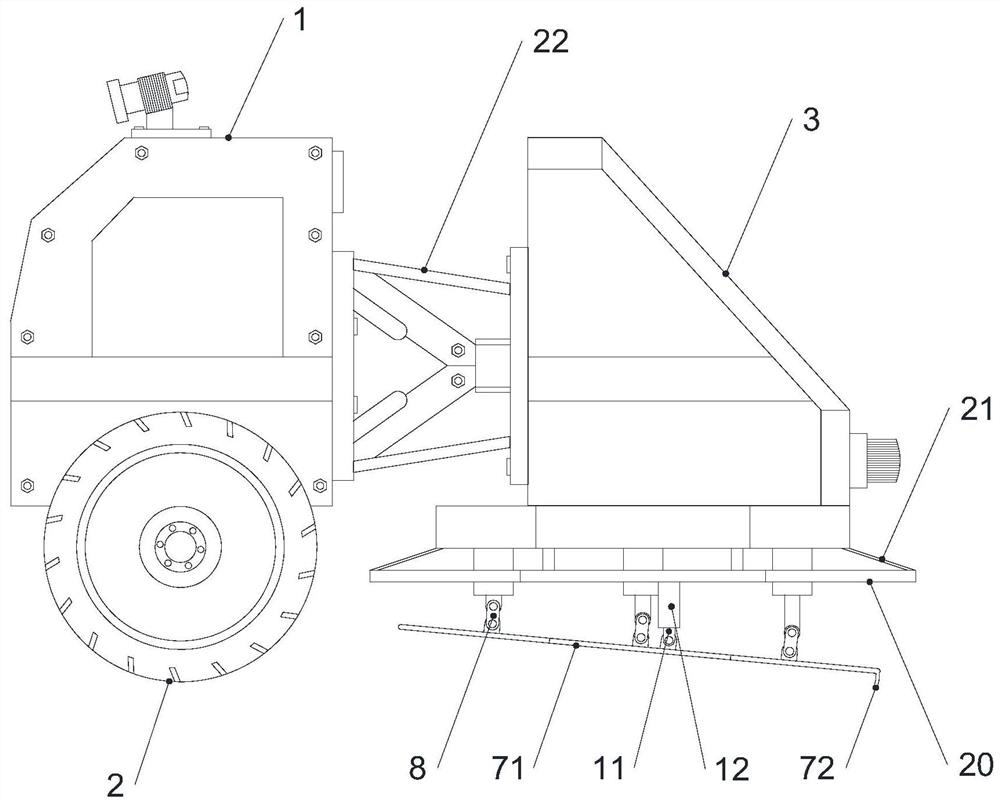 Concrete ground trowelling robot