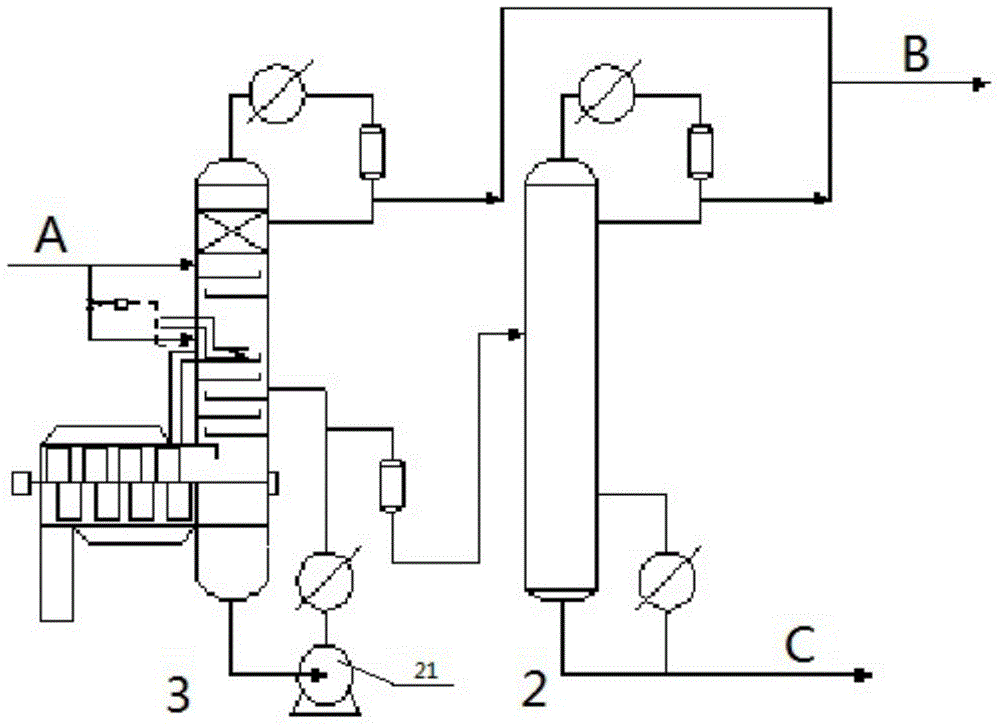 A scraped rectification tower for refining adiponitrile and adiponitrile refining process