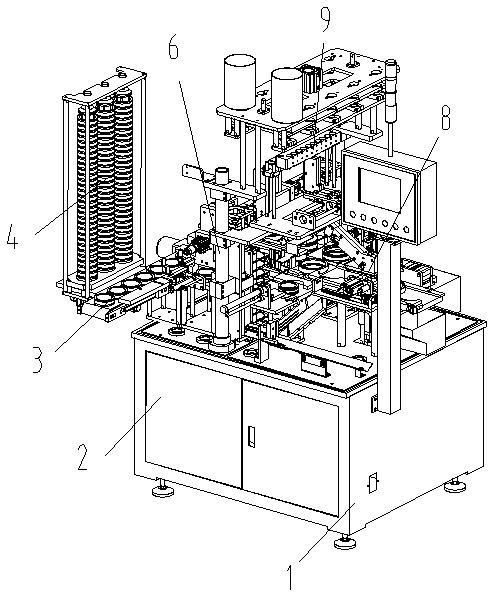 Bearing assembling machine facilitating sleeved connection of inner and outer sleeves