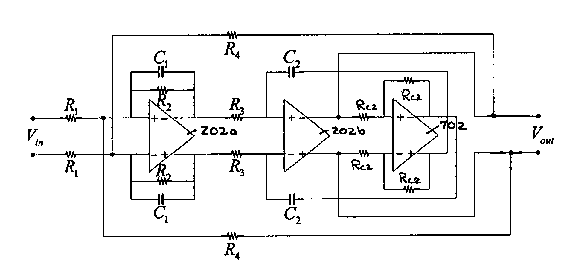 Active-RC filter with compensation to reduce Q enhancement