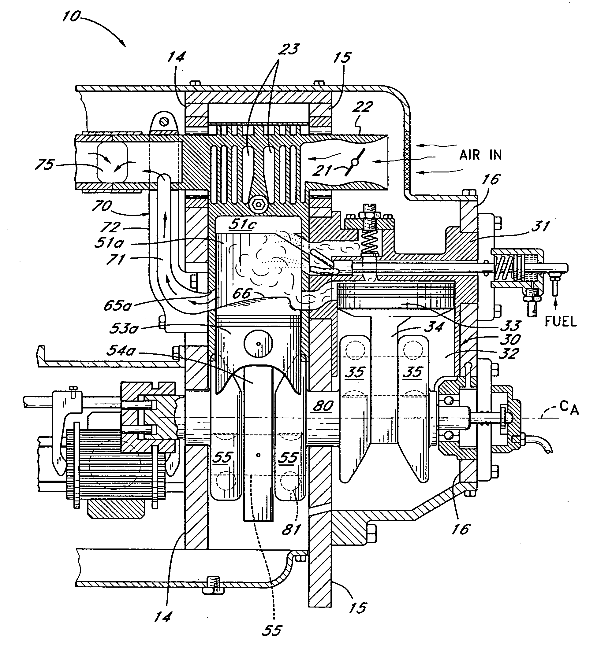 Internal combustion engine with actuating oscillating cylinders