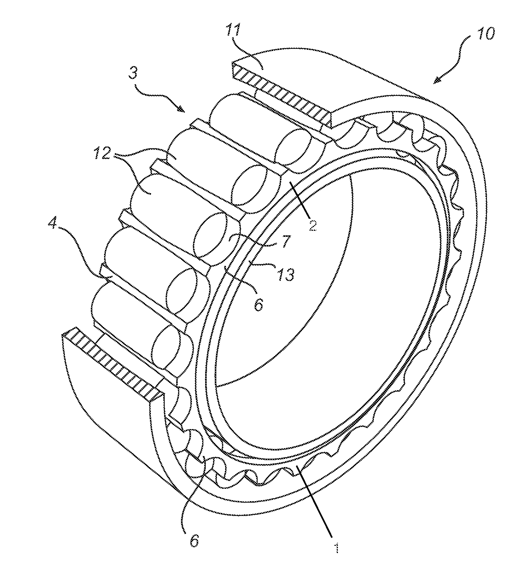 Cage for a toroidal roller bearing