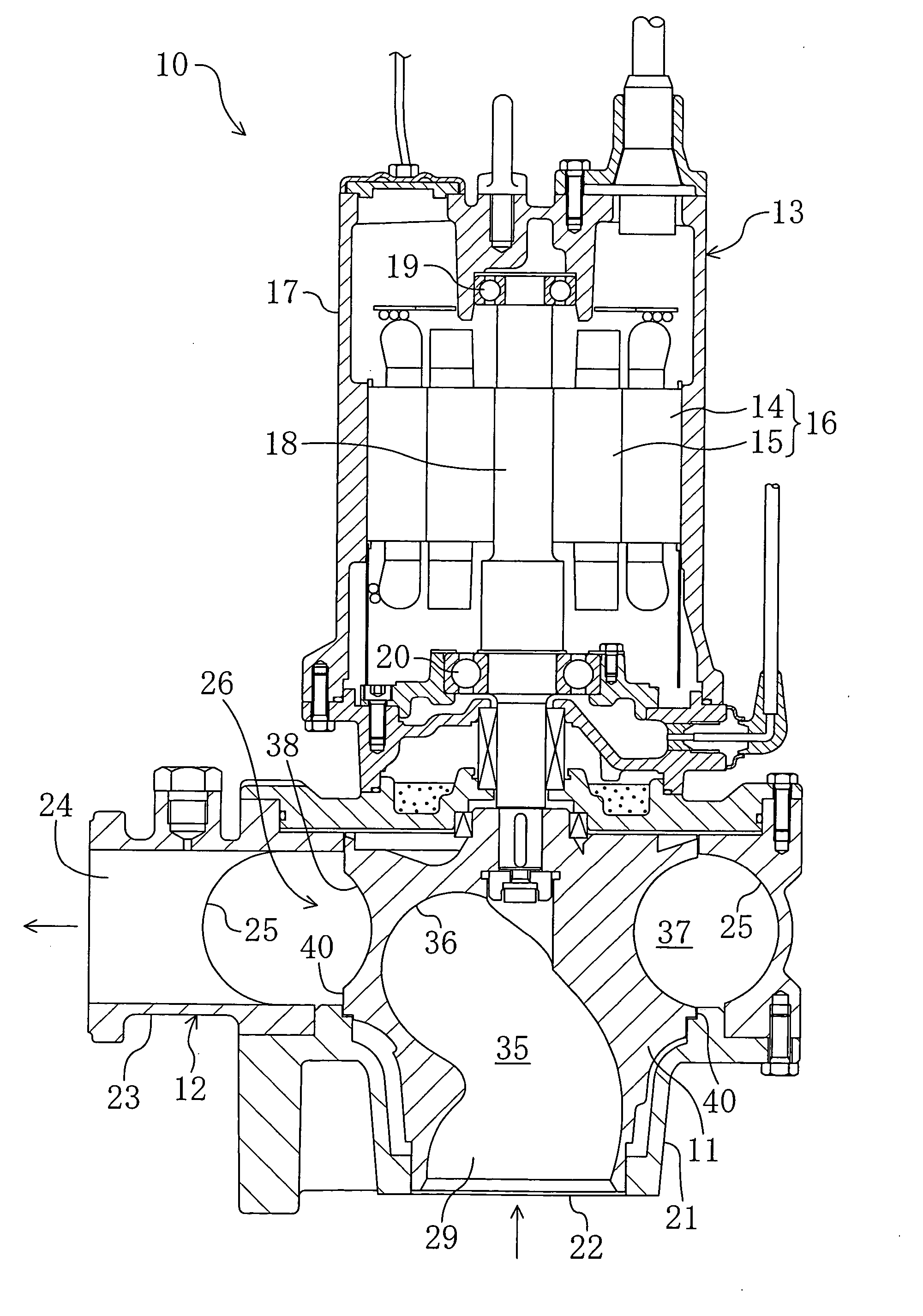 Impeller and sewage treatment pump including the same