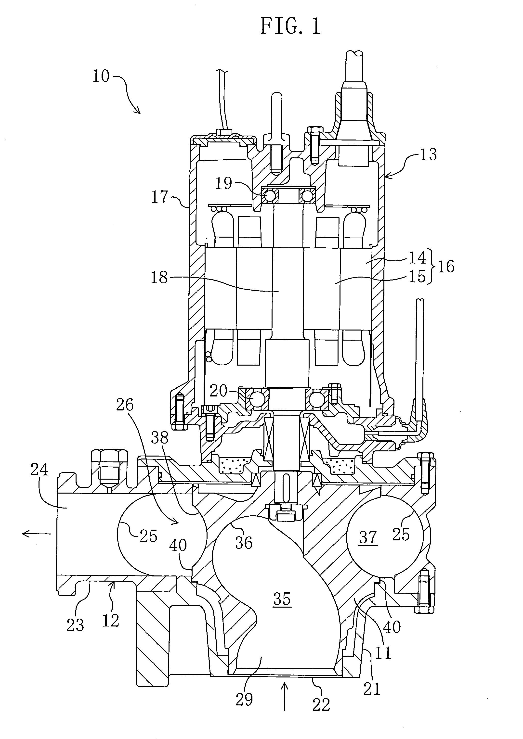 Impeller and sewage treatment pump including the same