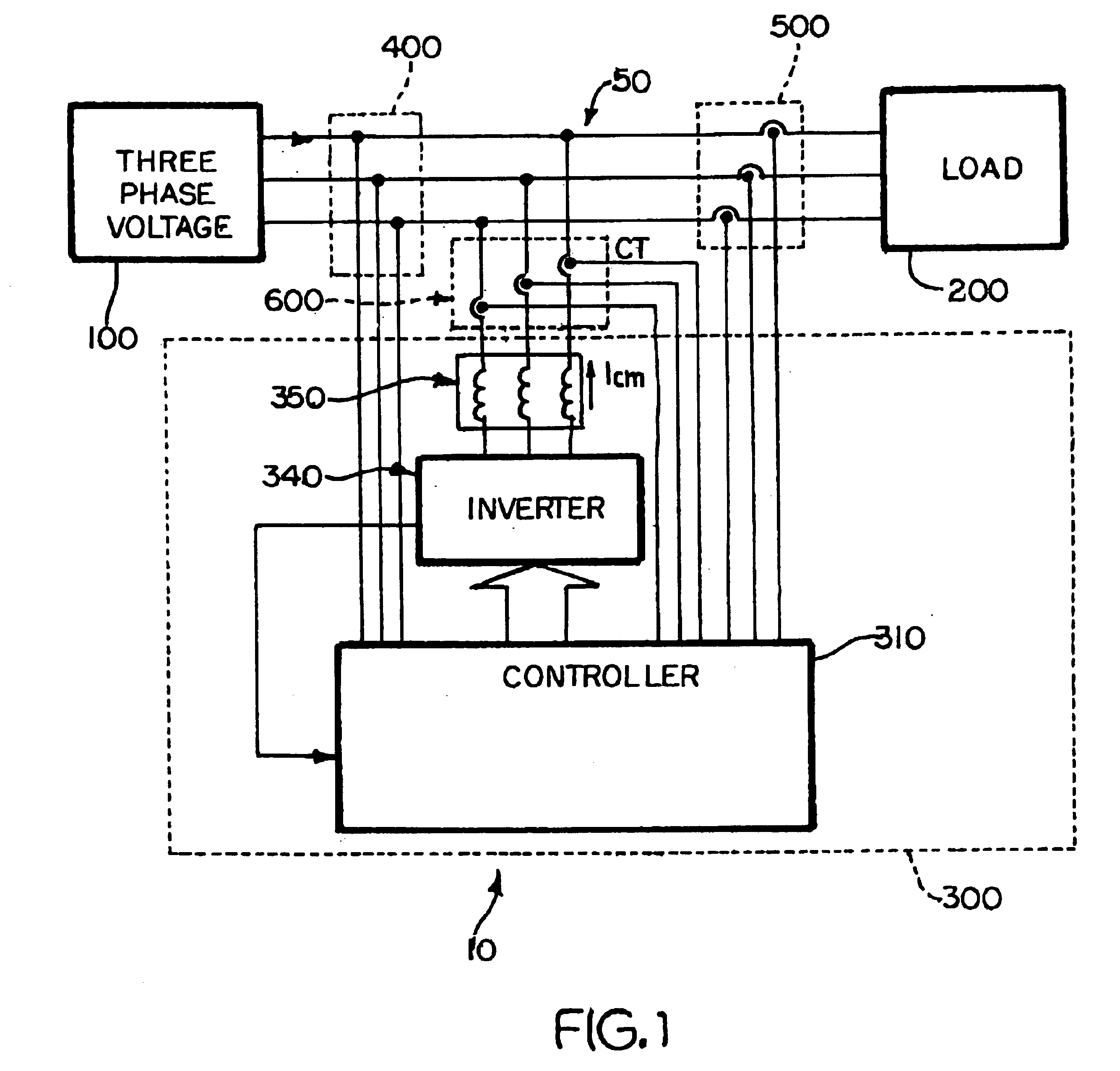 Active filter for multi-phase AC power system