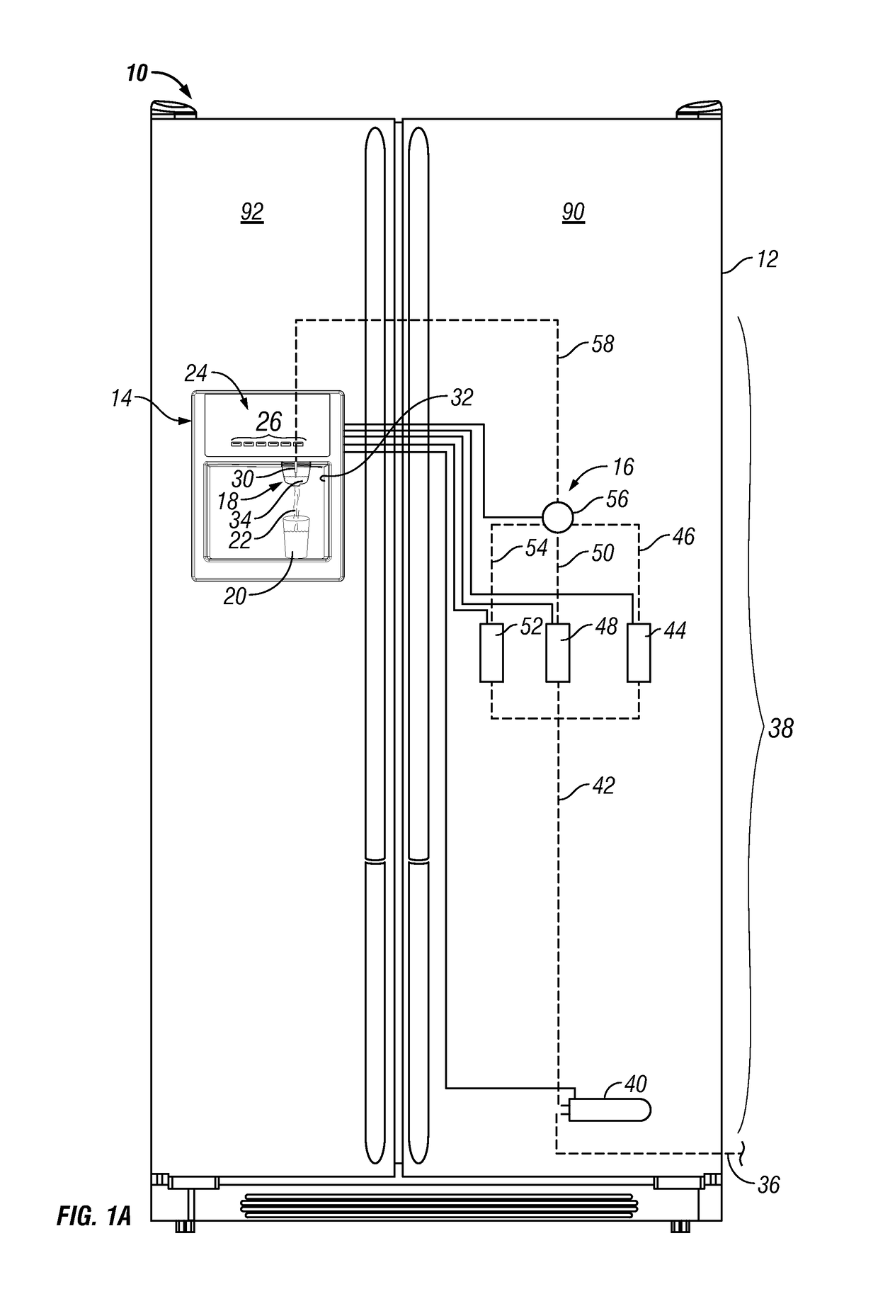 Apparatuses and methods for a refrigerator having liquid conditioning and enhancement components for enhanced beverage dispensing