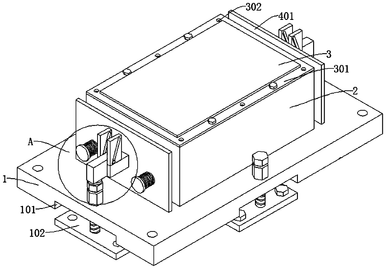 Battery mounting and carrying device for new energy automobile