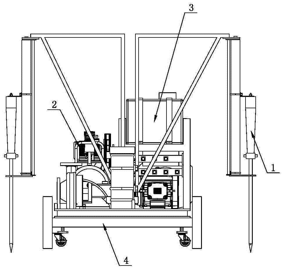 Pneumatic soil-loosening and fertilizer-applying apparatus and method