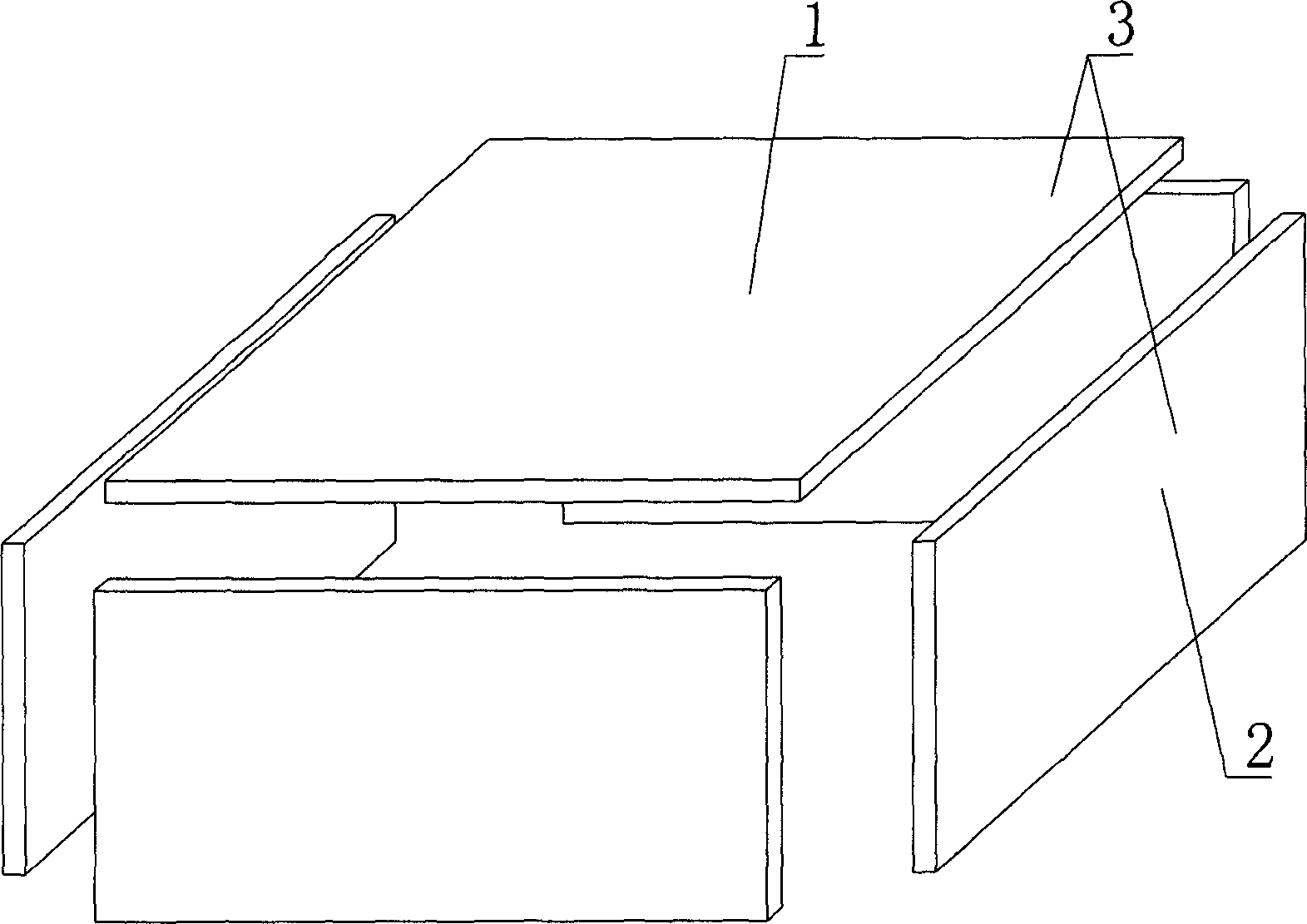 Component part in cavity die body for filling concrete