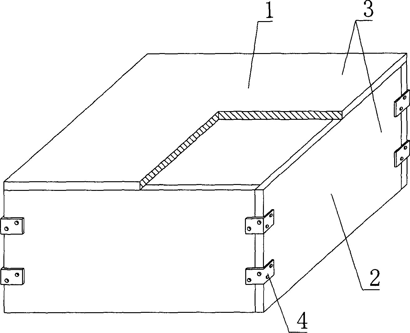 Component part in cavity die body for filling concrete