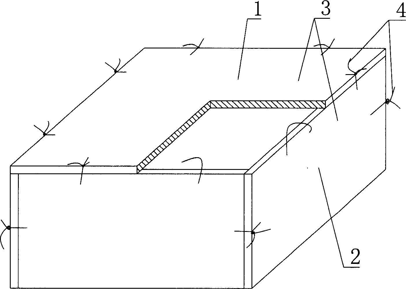 Component part in cavity die body for filling concrete