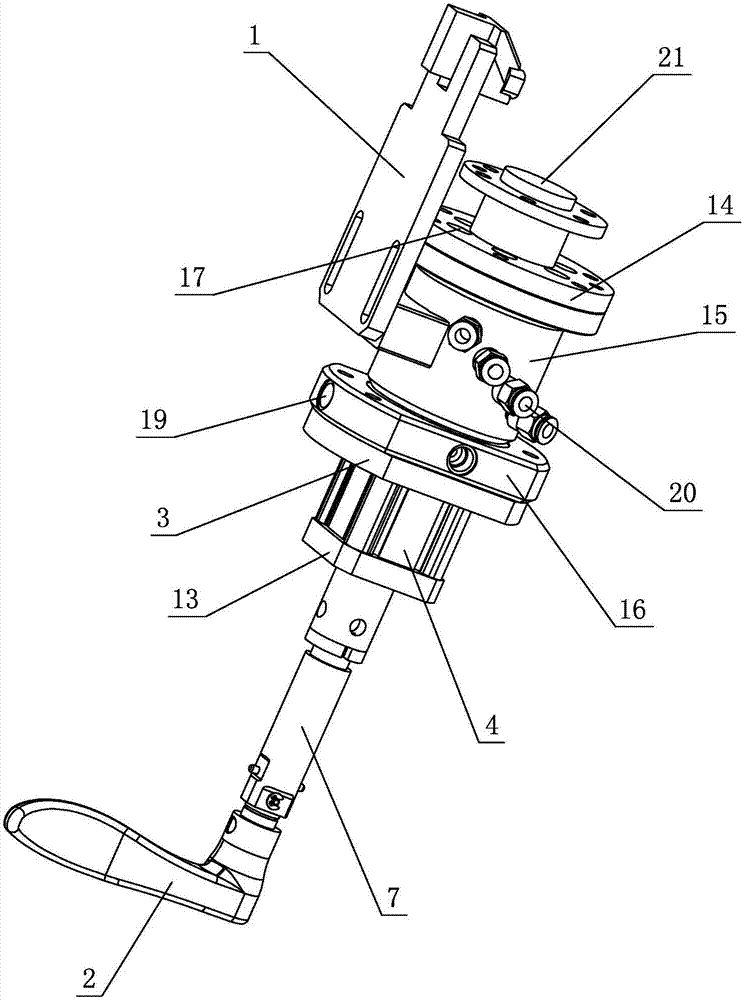 Door handle grinding and polishing clamp with anti-winding function for robot