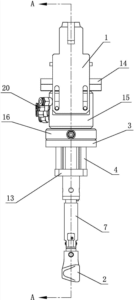 Door handle grinding and polishing clamp with anti-winding function for robot