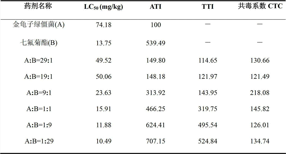 Insecticidal composition containing metarhizium anisopliae and tefluthrin