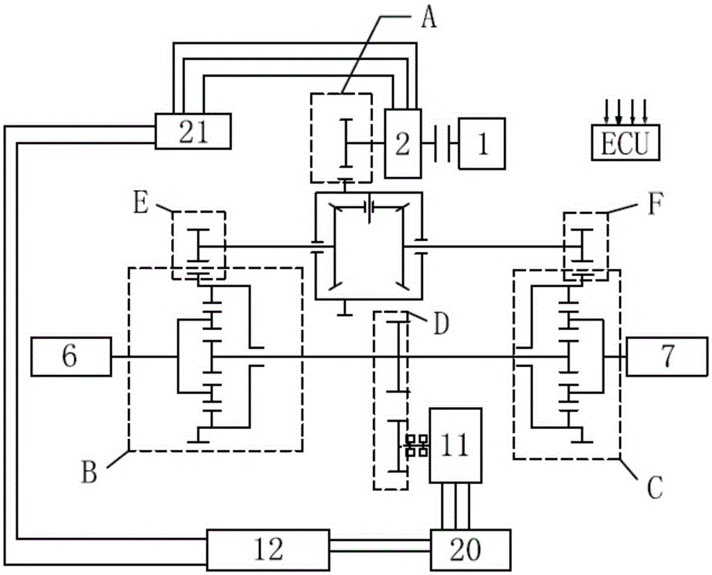 Transmission of hybrid electric vehicle and corresponding control method