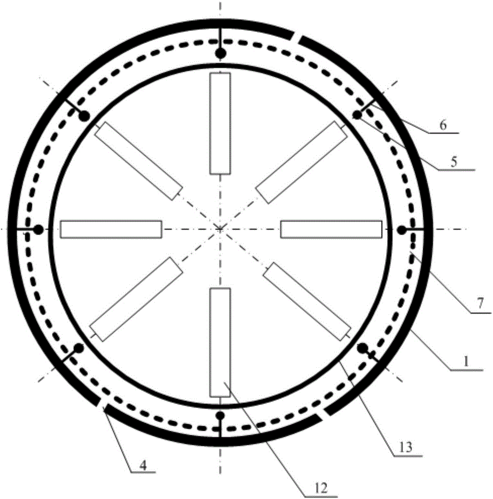 Double-layer wall outer circle structure of gas turbine