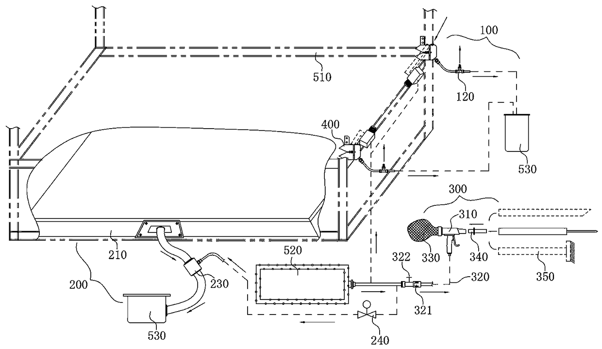 Dust collection system of air jet loom and method