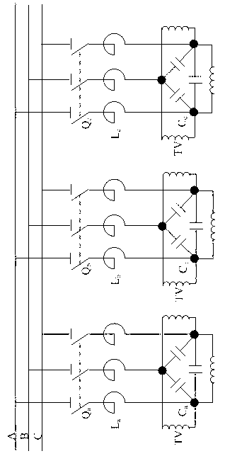 Device and method for switching stepped capacitor group