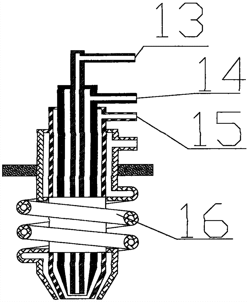 Coal gasification device and process capable of combusting organic effluent sewage