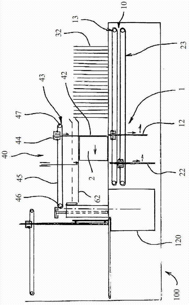 Device for transporting bundles for a strapping machine