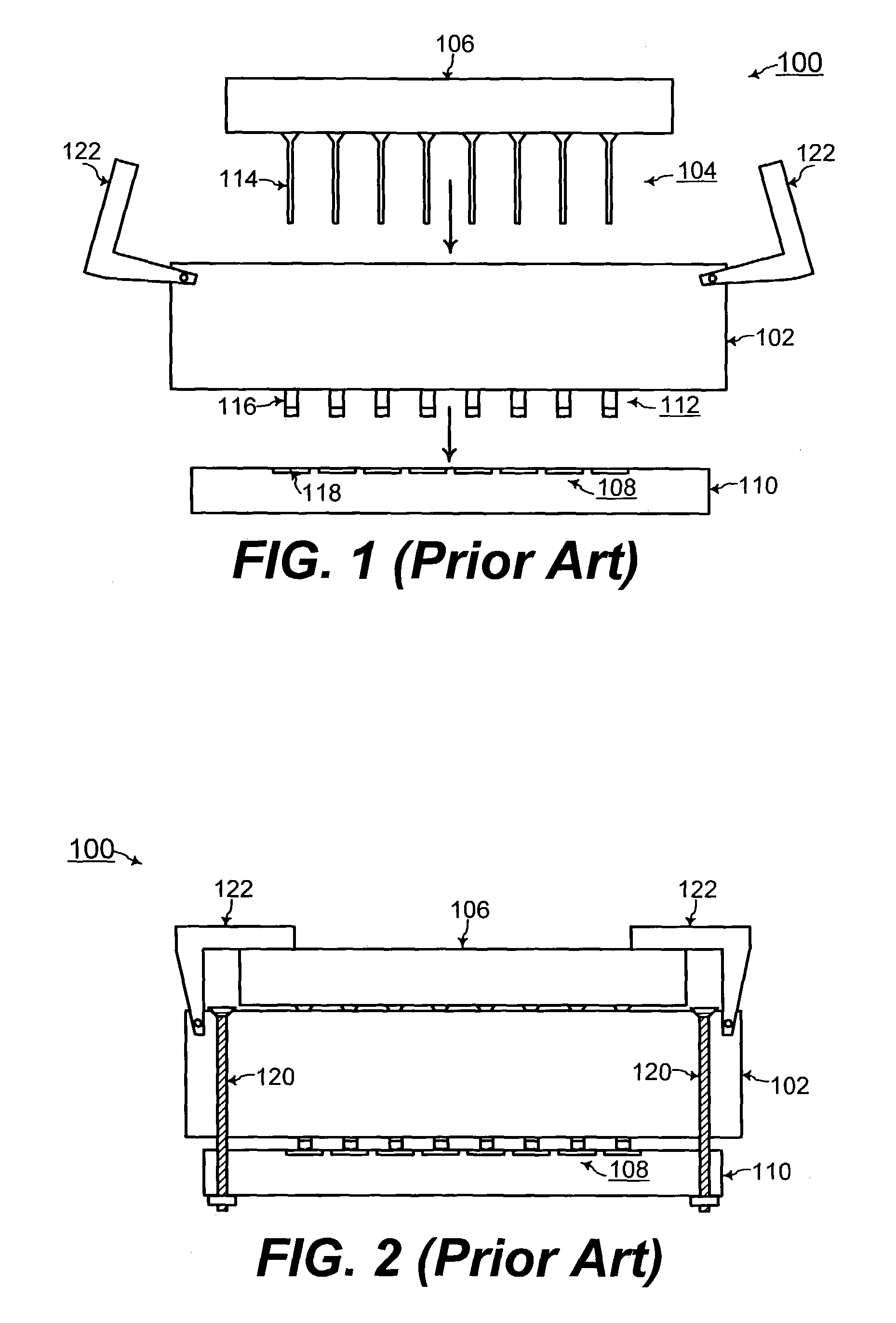 Compression mount and zero insertion force socket for IC devices