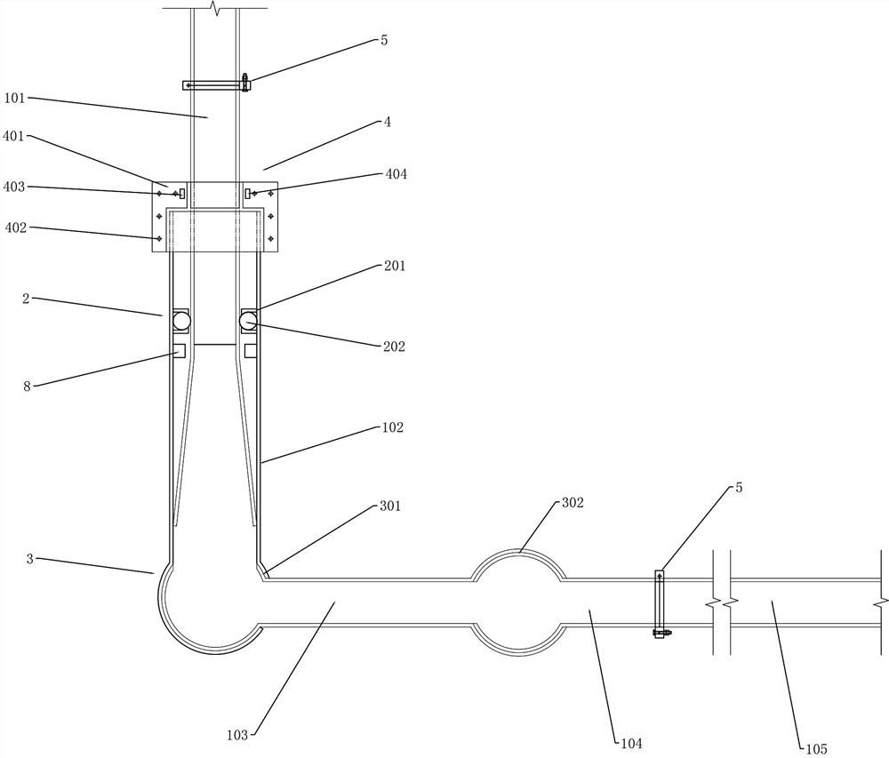 Self-adaptive high-water-level change reservoir area bridge concrete pumping device and construction method