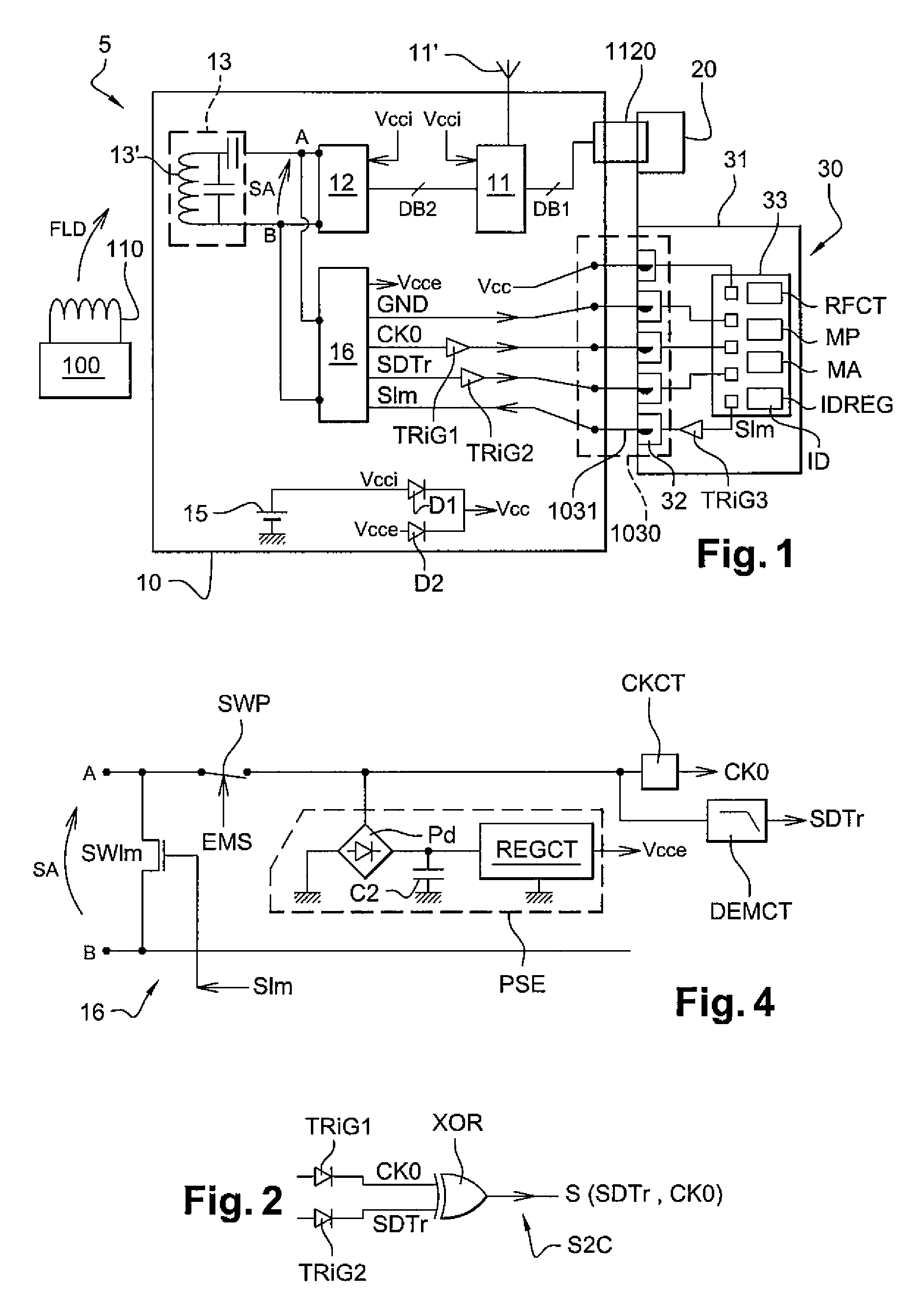 NFC reader having a passive operating mode with low electrical consumption