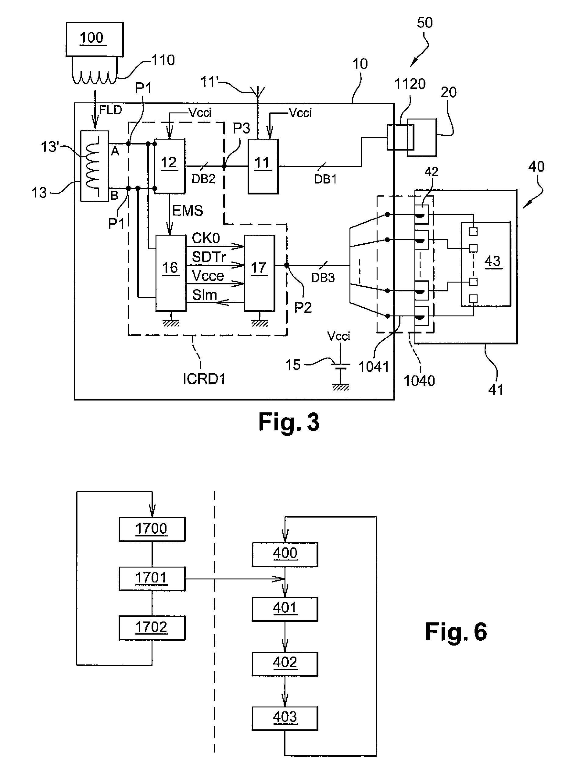 NFC reader having a passive operating mode with low electrical consumption