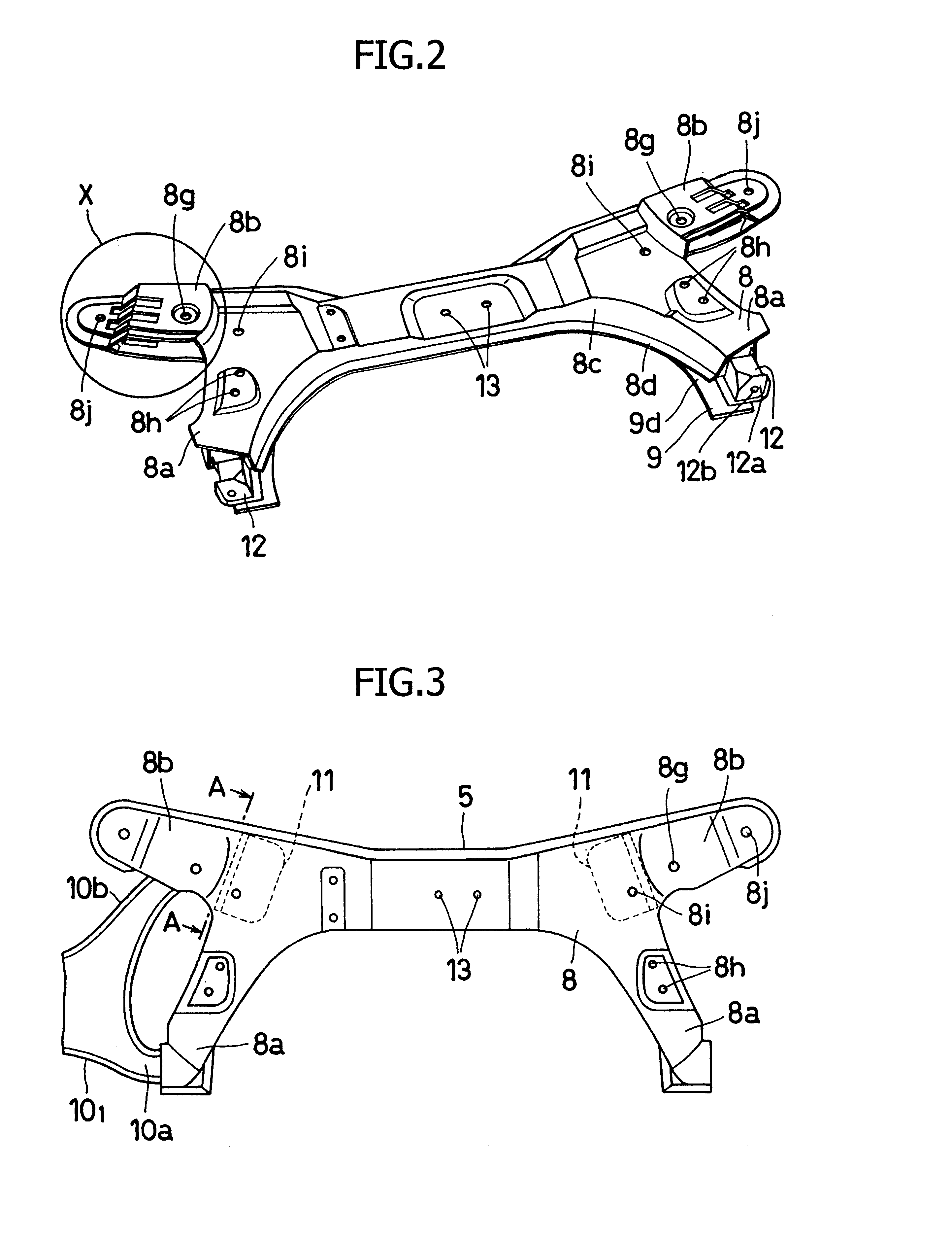 Suspension frame construction