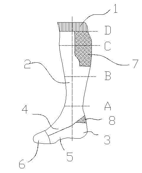 Antibacterial deodorization partial pressure decreasing type pressure socks