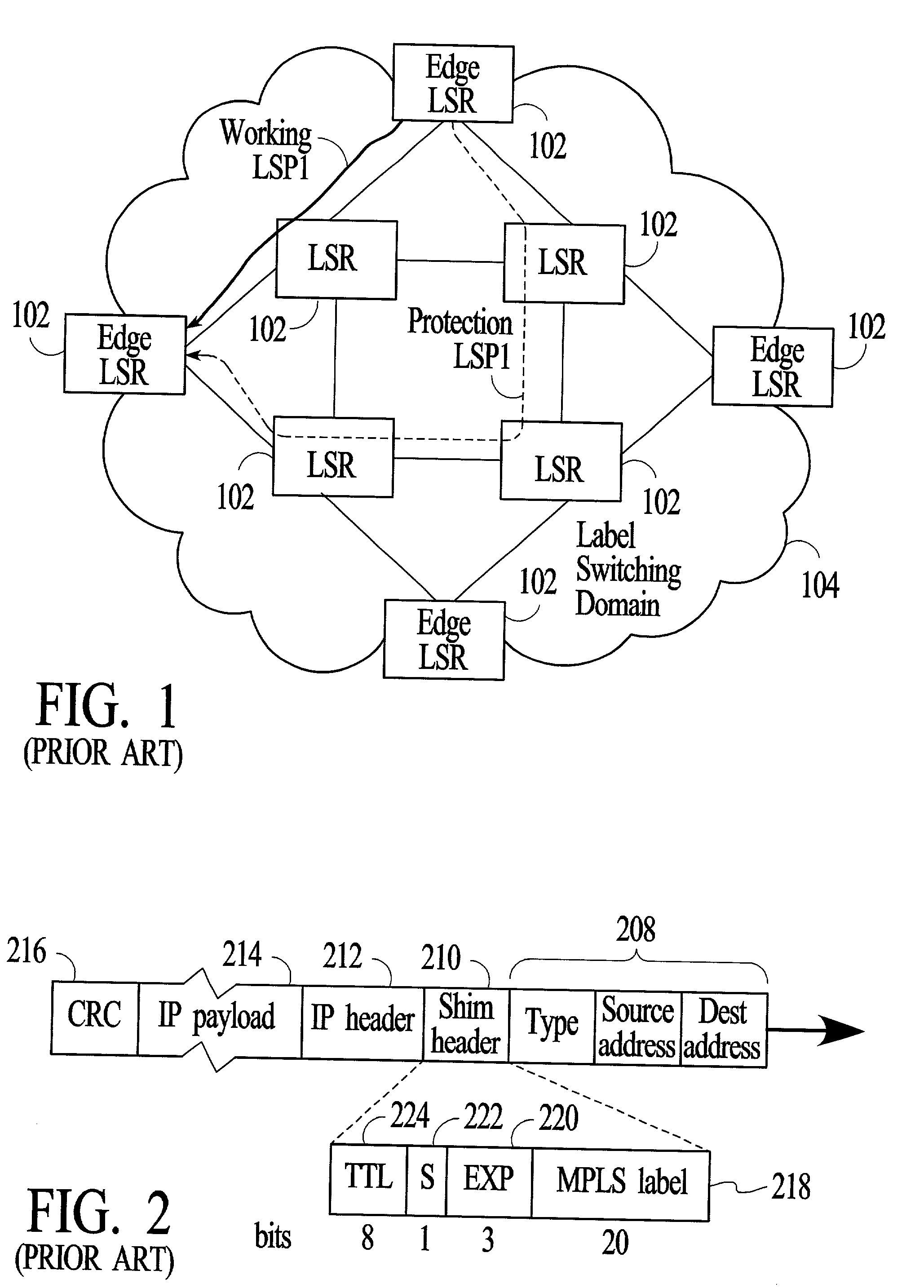 Method and system for providing failure protection in a ring network that utilizes label switching