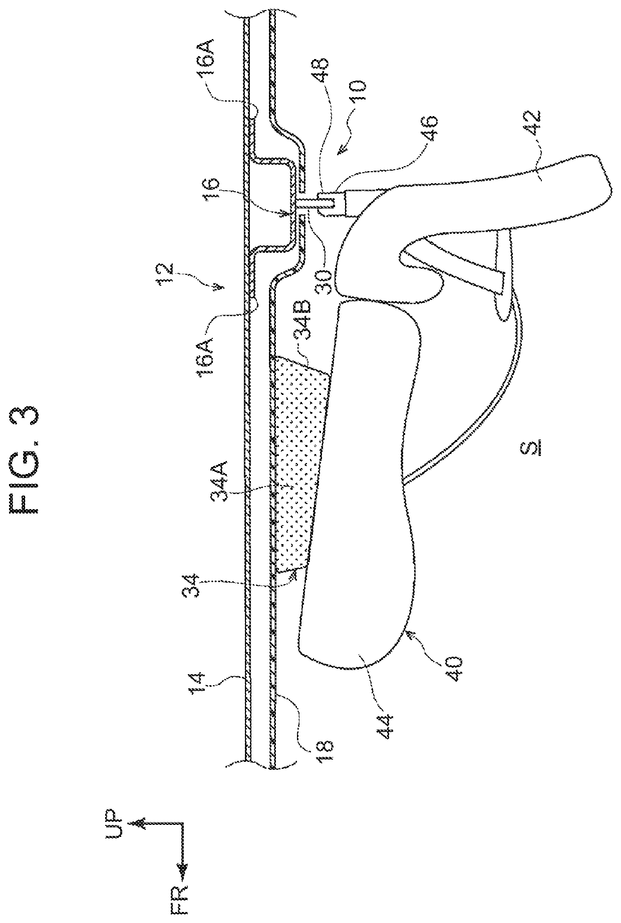 Child seat temporary holding structure in passenger motor vehicle