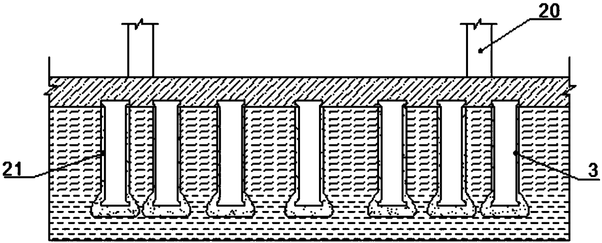 Anti-floating pile raft structure of pipe pile