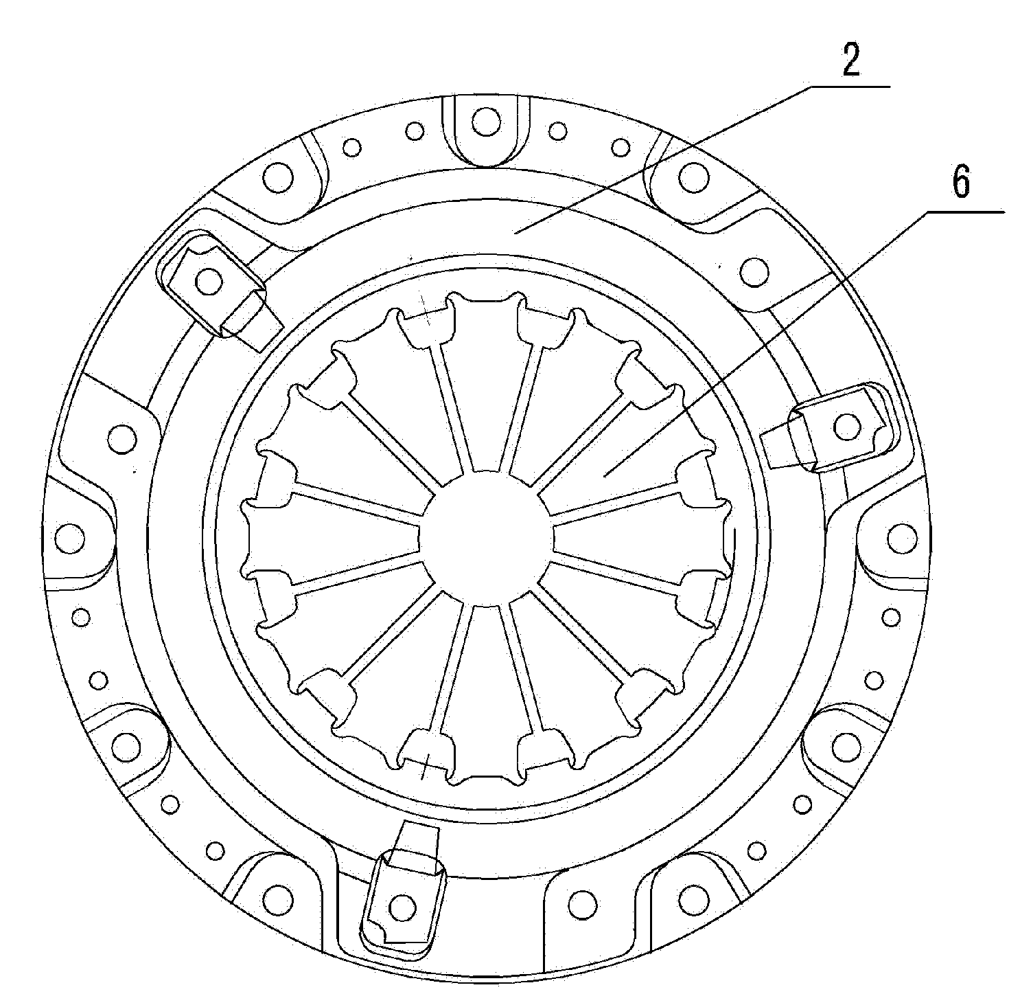 Separation finger jumping correction and detection device for automobile diaphragm spring clutch