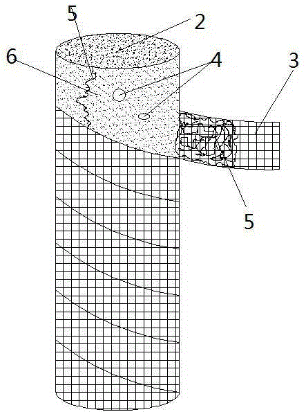 Structure for repairing underwater support by using carbon fiber reinforced composite and construction method thereof