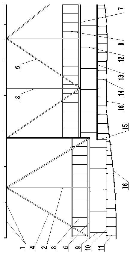 Large-altitude-difference non-planar modeling suspended ceiling structure and construction method thereof