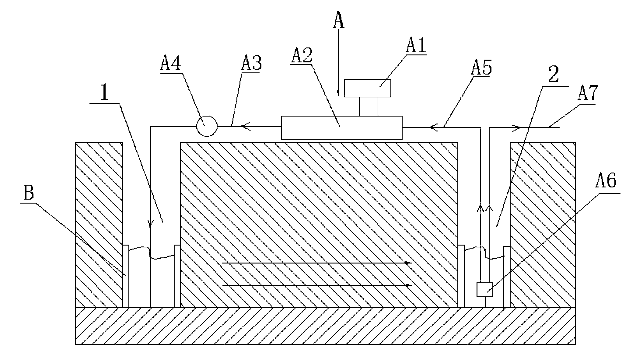 Device for remediating rocks environmental pollution by nanotechnology and application thereof