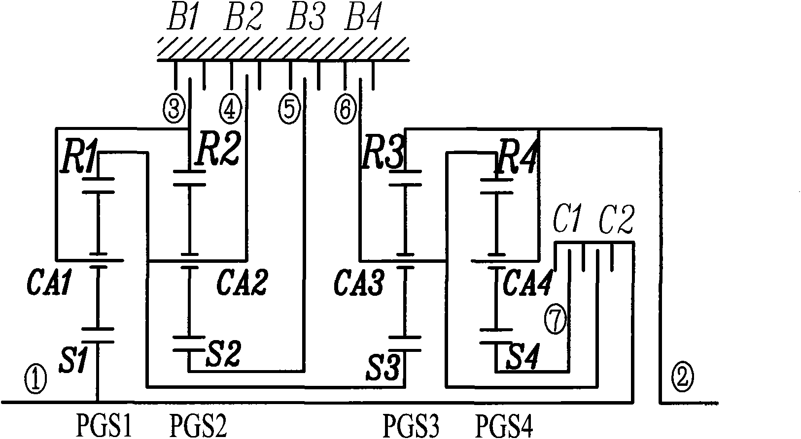 Nine-gear planetary automatic transmission