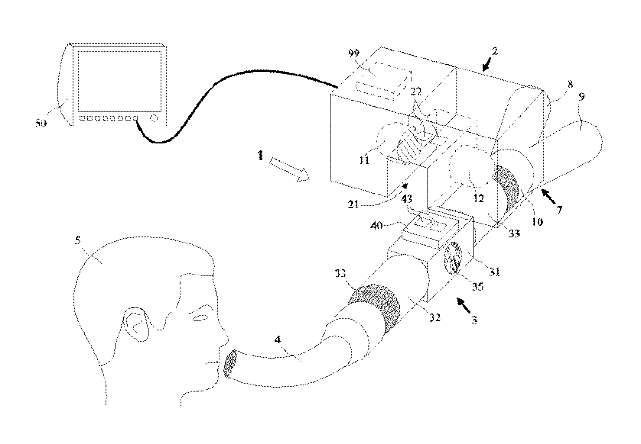 Gas analyzing unit and airway adapter