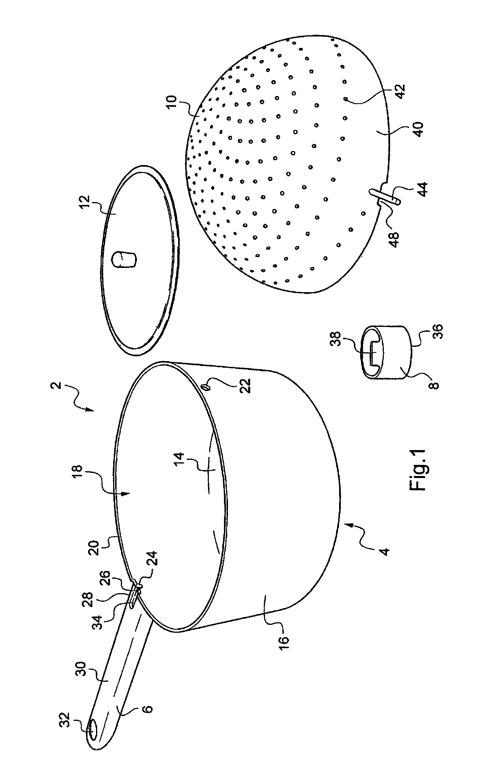 Utensil with simplified handling