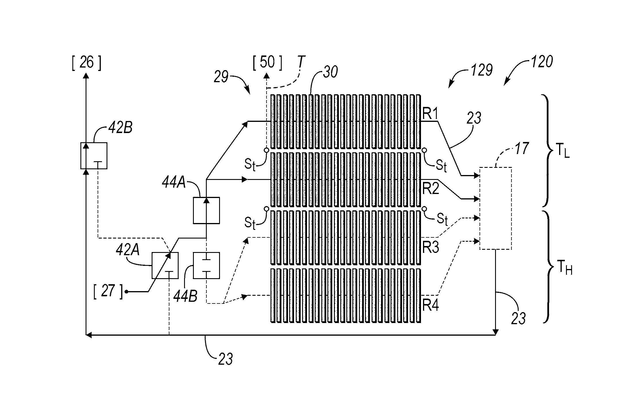 Actively-switched direct refrigerant battery cooling