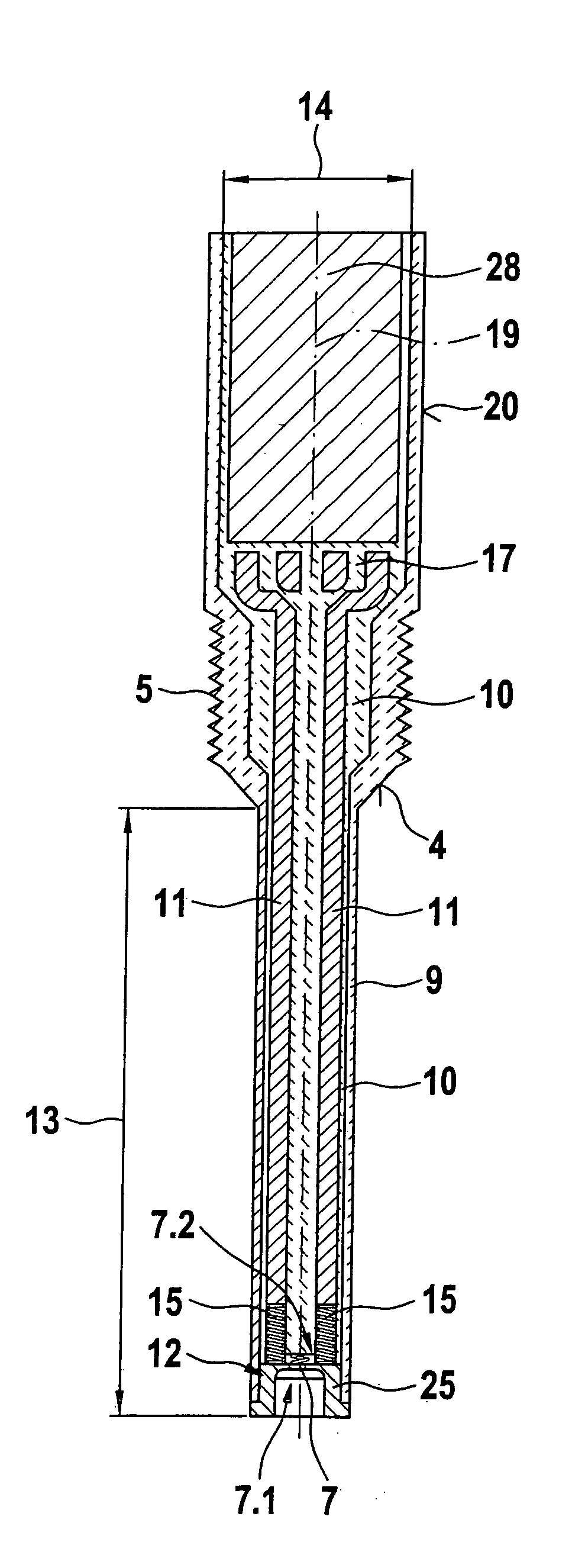 Combustion-chamber pressure sensor having a metallic diaphragm containing a piezoresistive, thin metallic layer